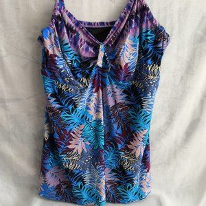 Swimsuits For All Women's Swim Suit Dress Blue Tropical Plus Size 26 F / G
